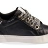 DRESCO Womens Black Flat Lace Up Textile Shoes-3