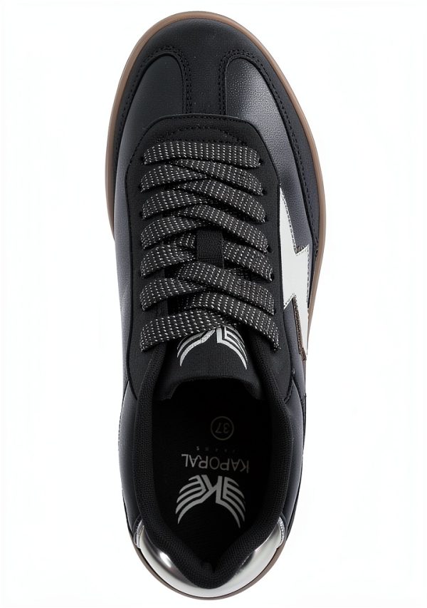 KAPORAL Womens Casual Sneakers Black Gold Comfortable Fit-2