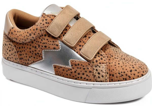 Dresco Sneakers Beige Polka Dots Womens Casual Shoes-0