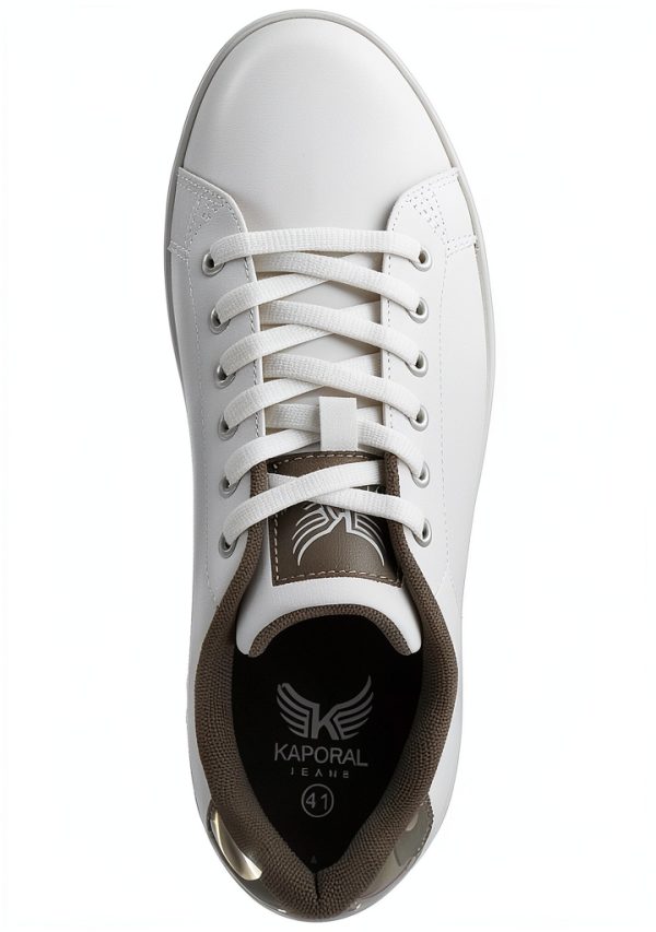 KAPORAL Mens Tennis Shoes White Khaki Camo C400333-2
