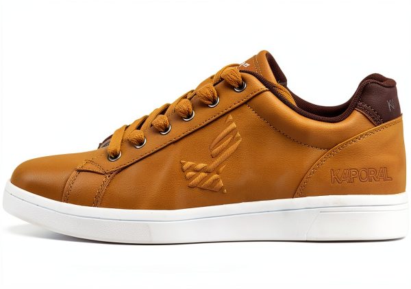 DRESCO Mens Casual Tennis Shoes Lace-up Camel Color-0