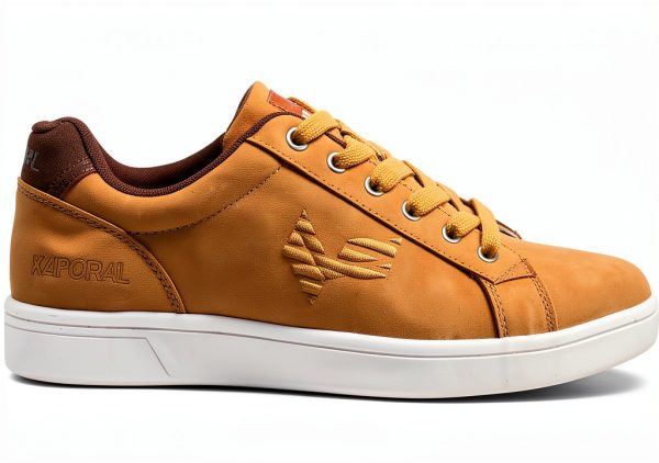 DRESCO Mens Casual Tennis Shoes Lace-up Camel Color-1