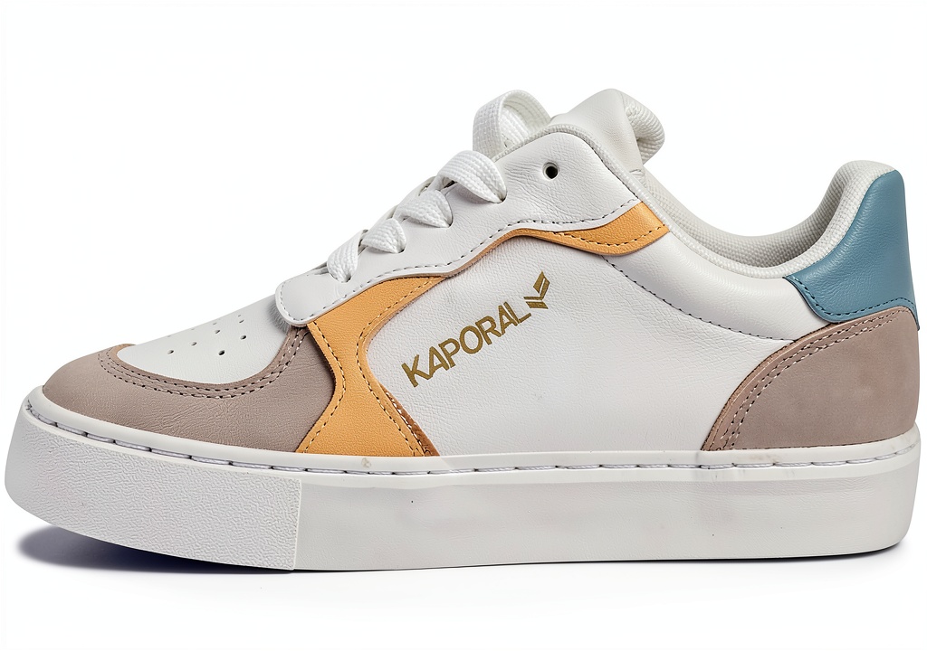 DRESCO womens White Blue shoes displayed on a neutral background