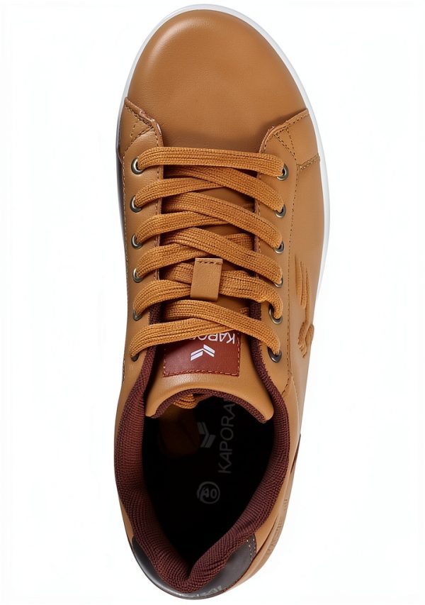 DRESCO Mens Casual Tennis Shoes Lace-up Camel Color-6