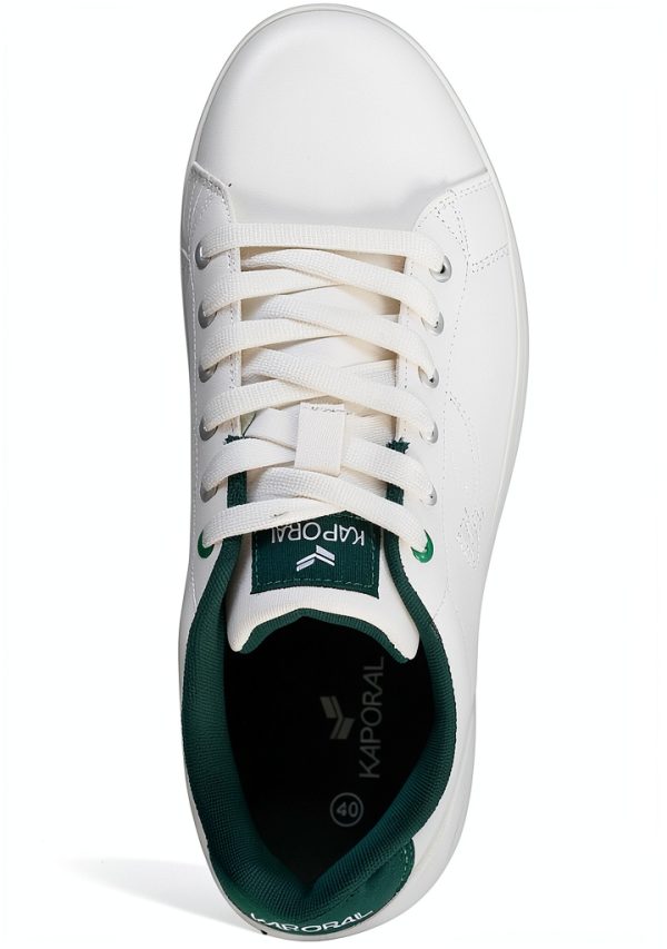 DRESCO Mens Casual Tennis Shoes Lace-up Camel White Green-6