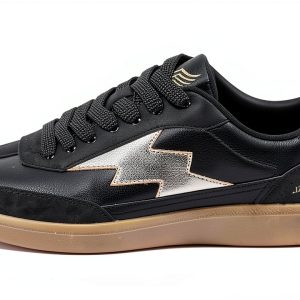 KAPORAL Womens Casual Sneakers Black Gold Comfortable Fit-0