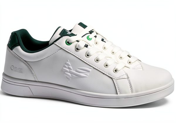 DRESCO Mens Casual Tennis Shoes Lace-up Camel White Green-2
